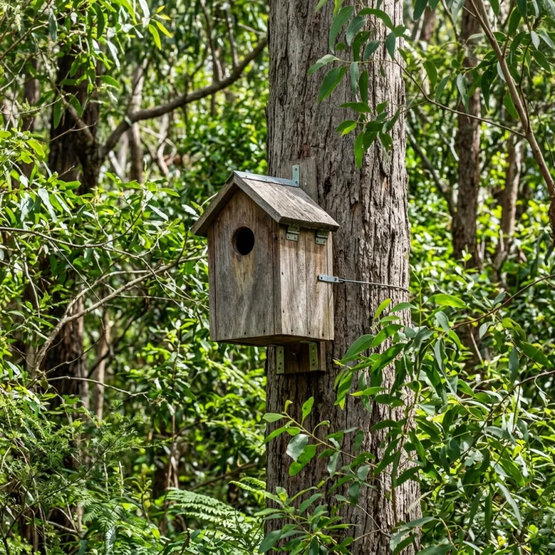 Animal nesting box installed as a humane alternative to a Fitzroy roof cavity