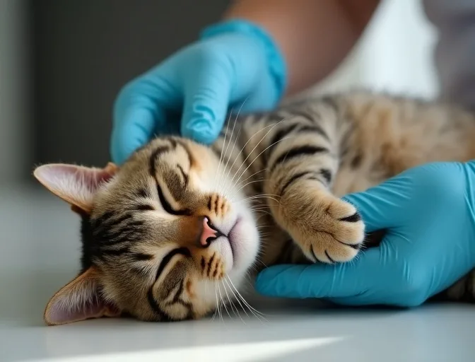 Specialist carefully handling a deceased cat with dignity in Fitzroy